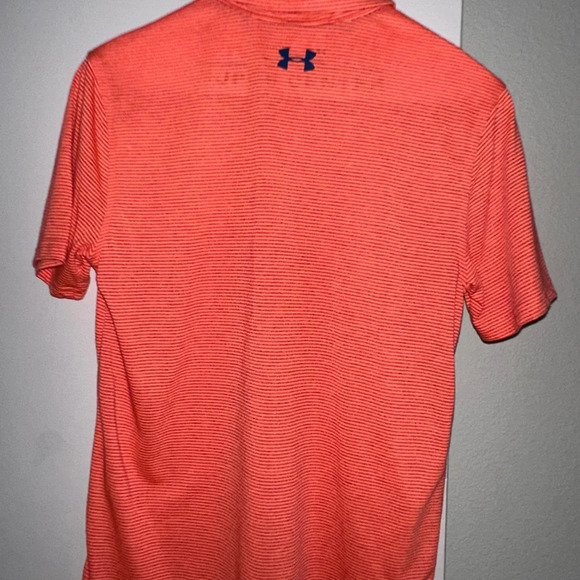 Under Armour Boys YLG Polo Orange Stripped - Picture 4 of 7